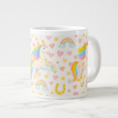 Rainbow Mane Horses Coffee Mug — Cooper & Cody Grote Koffiekop (Voorkant rechts)