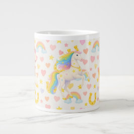 Rainbow Mane Horses Coffee Mug — Cooper & Cody Grote Koffiekop