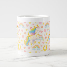 Rainbow Mane Horses Coffee Mug — Cooper & Cody Grote Koffiekop