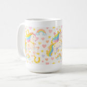 Rainbow Mane Horses Coffee Mug — Cooper & Cody Koffiemok (Voorkant links)