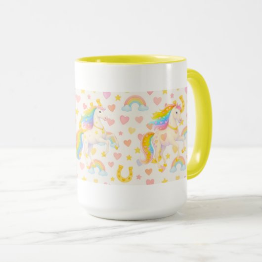 Rainbow Mane Horses Coffee Mug — Cooper & Cody Mok (Voorkant rechts)