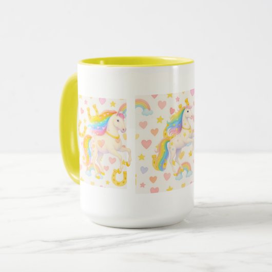 Rainbow Mane Horses Coffee Mug — Cooper & Cody Mok (Voorkant links)