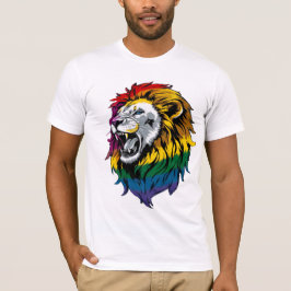 Rainbow Mane Roaring Lion LGBTQ+ Pride T-shirt