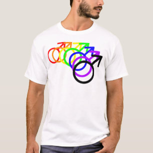 Rainbow Mannelijke Symbolen T-shirt