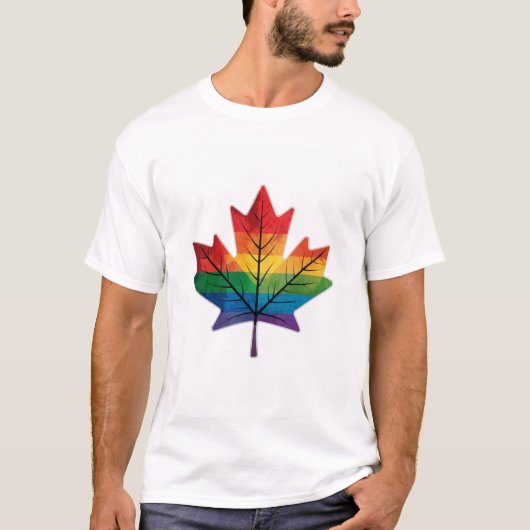 Rainbow Maple Leaf T-shirt (Voorkant)