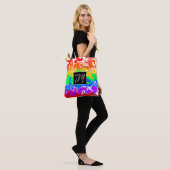 Rainbow Marble Fluid Art Tote Bag (Op model)