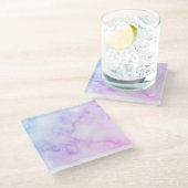 Rainbow Marble Pattern Glazen Onderzetter (Schuin)