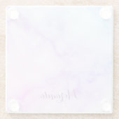 Rainbow Marble Pattern met persoonlijke naam Glazen Onderzetter (Achterkant)