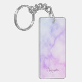 Rainbow Marble Pattern met persoonlijke naam Sleutelhanger (Voorkant Links)