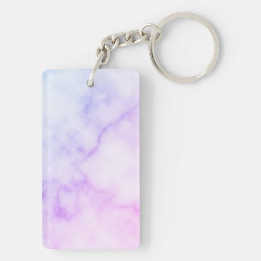 Rainbow Marble Pattern met persoonlijke naam Sleutelhanger (achterkant)