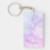 Rainbow Marble Pattern met persoonlijke naam Sleutelhanger (Voorkant)