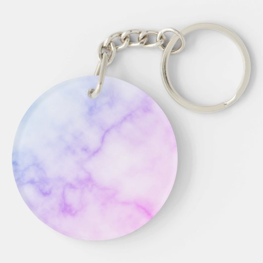 Rainbow Marble Pattern met persoonlijke naam Sleutelhanger (Achterkant)