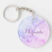 Rainbow Marble Pattern met persoonlijke naam Sleutelhanger (Voorkant)