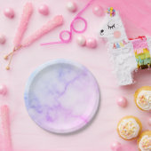 Rainbow Marble Pattern Papieren Bordje (Feest)