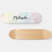 Rainbow Marble Skateboard Deck Persoonlijke naam (Horizontaal)