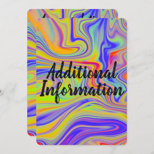 Rainbow Marbling Aanvullende info Kaart (Voorkant / Achterkant)