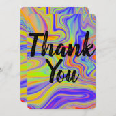 Rainbow Marbling Dank u kaart (Voorkant / Achterkant)