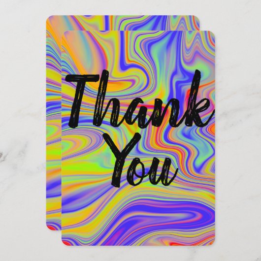 Rainbow Marbling Dank u kaart (Voorkant / Achterkant)