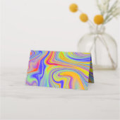 Rainbow Marbling Place Card of Escort Kaart Plaatskaartje (Achterkant)