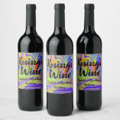 Rainbow Marbling Wine Label Wijn Etiket (Flessen)