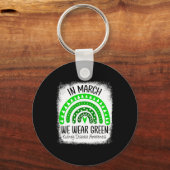 Rainbow March We Draag Groene Nierziekte Awarene Sleutelhanger (Voorkant)