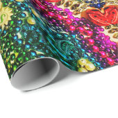 Rainbow Mardi Gras Bead Art Wrappapier Cadeaupapier (Rol Hoek)