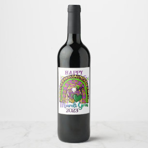 Rainbow Mardi Gras Wine Label Wijn Etiket