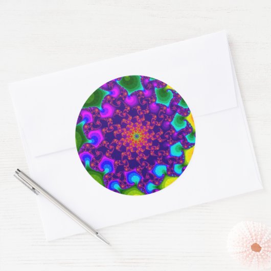 Rainbow Marigold Ronde Sticker (Envelop)