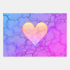 Rainbow Marked Heart Inpakpapier Vel