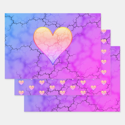 Rainbow Marked Heart Inpakpapier Vel (Set)