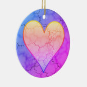 Rainbow Marked Heart Keramisch Ornament (Rechts)
