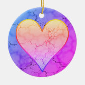 Rainbow Marked Heart Keramisch Ornament (Voorkant)