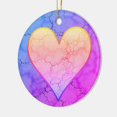Rainbow Marked Heart Keramisch Ornament (Links)
