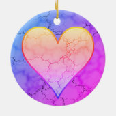 Rainbow Marked Heart Keramisch Ornament (Achterkant)