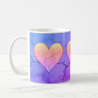 Rainbow Marked Heart Koffiemok