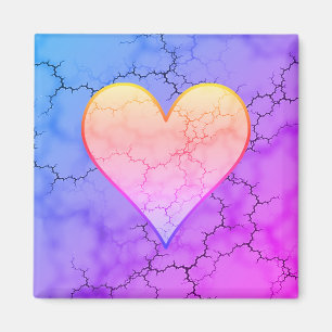 Rainbow Marked Heart Magneet