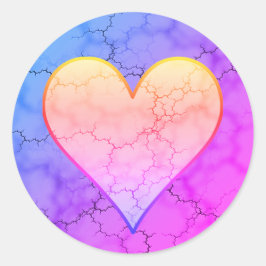 Rainbow Marked Heart Ronde Sticker