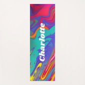 Rainbow Marmer Swirls Fluid Art Yoga Mat (Voorkant)