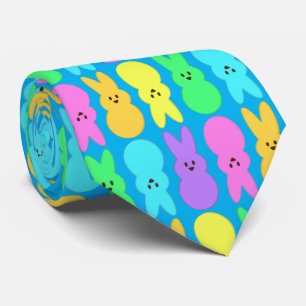 Rainbow Marshmallow Alternative Bunny Blue Neck Ti Stropdas