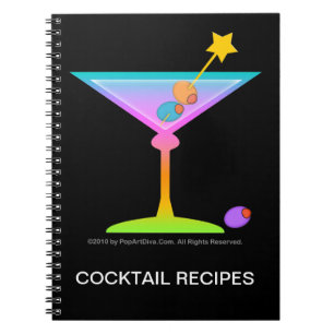 Rainbow Martinis Cocktail Recipe Notebook Notitieboek