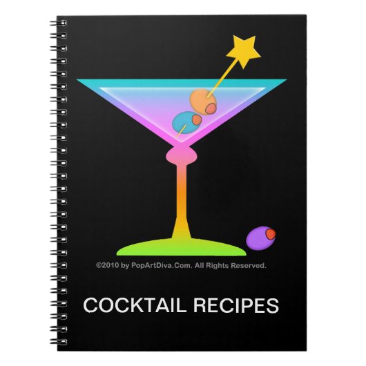 Rainbow Martinis Cocktail Recipe Notebook Notitieboek (Voorkant)
