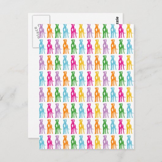 Rainbow Mastiff-patroon Briefkaart (Voorkant / Achterkant)