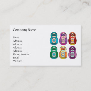 Rainbow Matryoshka Owls Visitekaartje