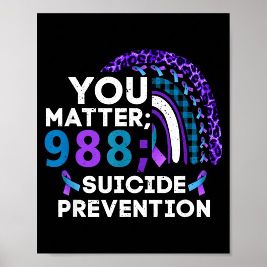 Rainbow Matter 988 Preventie Bewustzijnslint Poster (Voorkant)