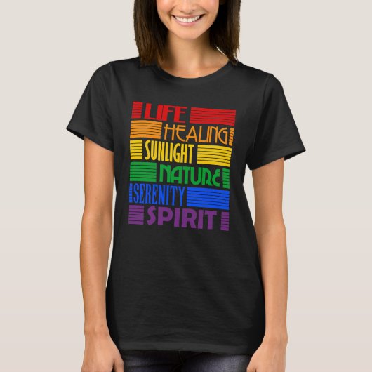 Rainbow Meanings (LGBT homoseksuele transgender) T-shirt (Voorkant)