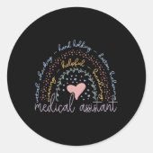 Rainbow Medisch Assistent Ronde Sticker (Voorkant)