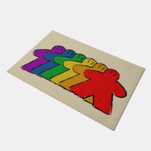 Rainbow Meeple Board Game Vooringang Deurmat (Schuin)