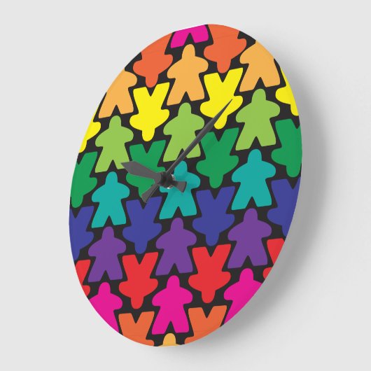 Rainbow Meeple Clock Grote Klok (Hoek)