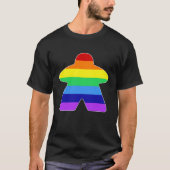 Rainbow Meeple T-shirt (Voorkant)