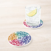 Rainbow Mehndi Pattern Sandstone Onderzetter (Zijkant)